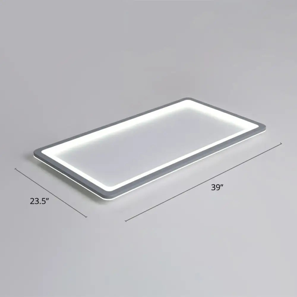 Nordic Led Ceiling Light: Dark Grey Ultra-Thin Flush Mount With Acrylic Shade Gray / 39 White
