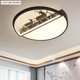 Nordic Led Ceiling Light With Deer Silhouette In 3 Colors