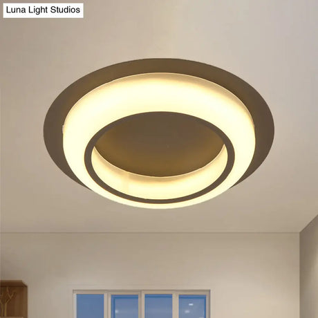Nordic Led Circle Ceiling Light In Acrylic - Sleek Flush Mount For Bedroom