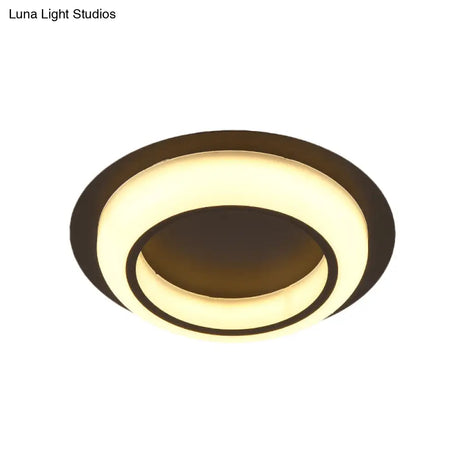 Nordic Led Circle Ceiling Light In Acrylic - Sleek Flush Mount For Bedroom