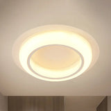 Nordic Led Circle Ceiling Light In Acrylic - Sleek Flush Mount For Bedroom White
