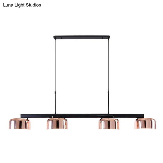 Nordic Led Diner Island Lamp: 4-Light Hanging Fixture With Acrylic Shade