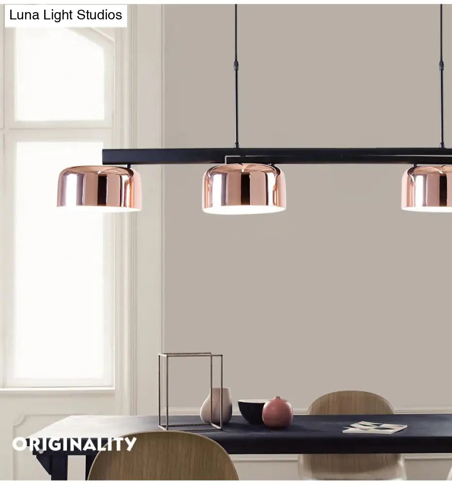 Nordic Led Diner Island Lamp: 4-Light Hanging Fixture With Acrylic Shade