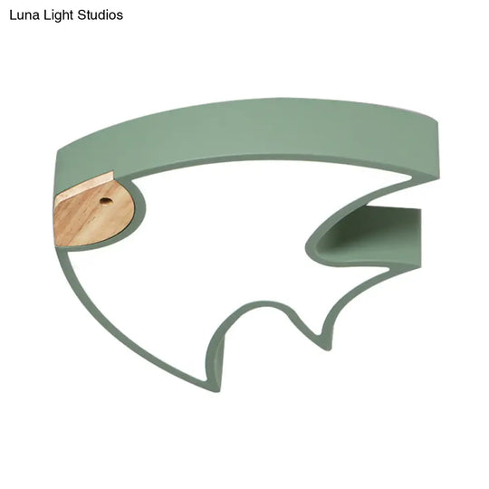 Nordic Led Fish - Shaped Flush Lamp For Bedroom In White/Grey/Pink Acrylic