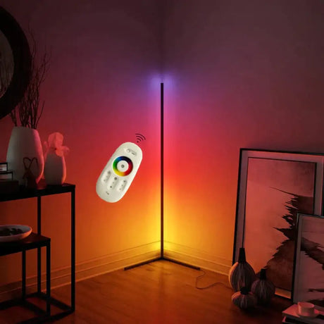 Nordic Led Floor Lamp Rgb Corner Right Angle Lights Coloful Bedroom Lamp Lighting Remote Control