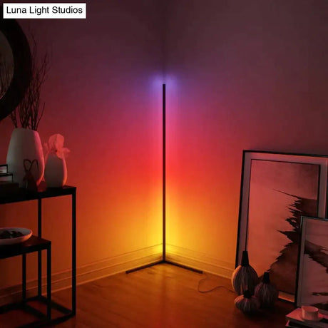Nordic Led Floor Lamp Rgb Corner Right Angle Lights Coloful Bedroom Lamp Lighting Remote Control
