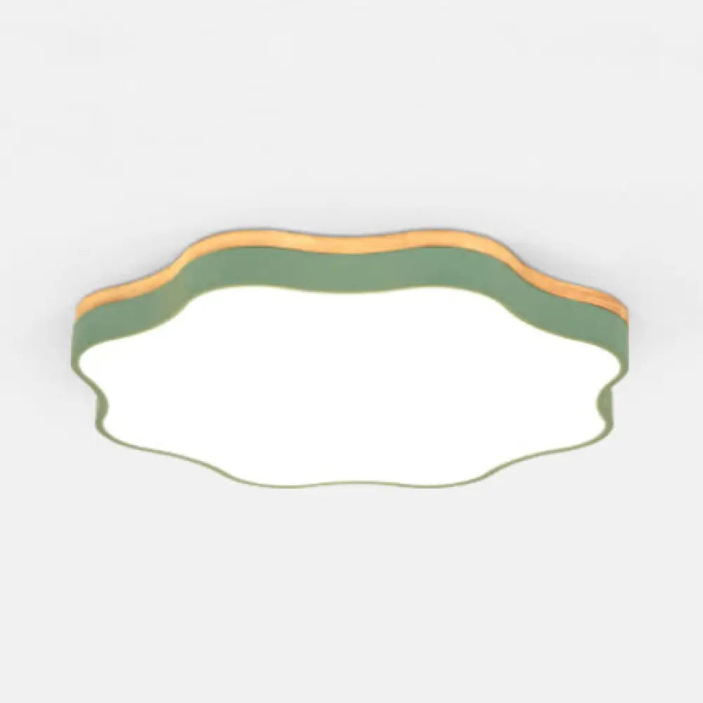 Nordic Led Flower Ceiling Light For Baby Bedroom Green / 18
