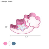Nordic Led Flush Ceiling Light With Acrylic Starry Sky Design - Ideal For Child’s Bedroom
