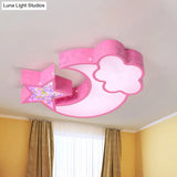 Nordic Led Flush Ceiling Light With Acrylic Starry Sky Design - Ideal For Child’s Bedroom