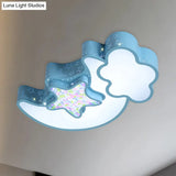 Nordic Led Flush Ceiling Light With Acrylic Starry Sky Design - Ideal For Child’s Bedroom