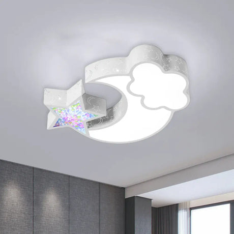 Nordic Led Flush Ceiling Light With Acrylic Starry Sky Design - Ideal For Child’s Bedroom