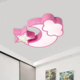 Nordic Led Flush Ceiling Light With Acrylic Starry Sky Design - Ideal For Child’s Bedroom