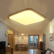 Nordic Led Flush Light - Rectangular/Square Wood-Cornered Ceiling Mount Acrylic 14’/23’/39’