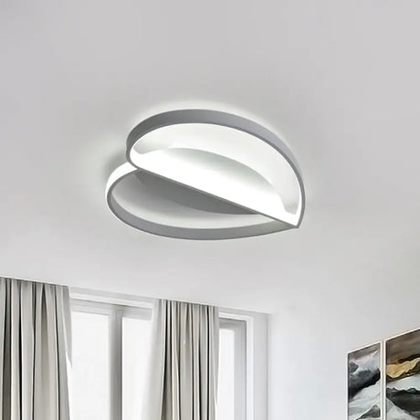 Nordic Led Flush Mount Ceiling Lamp - White Heart Design With Acrylic Shade In Warm/White Light /