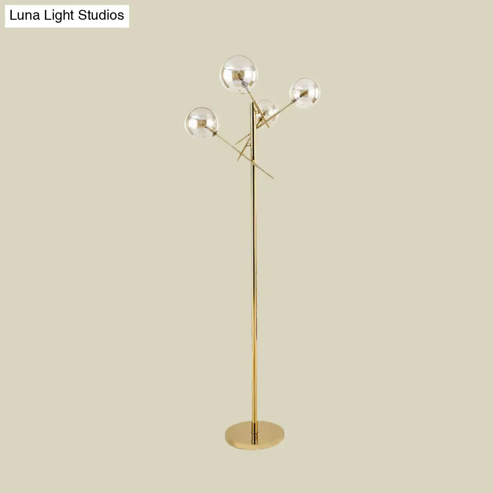 Nordic Led Gold Tree-Like Metal Standing Lamp - Contemporary Floor Light For Living Room