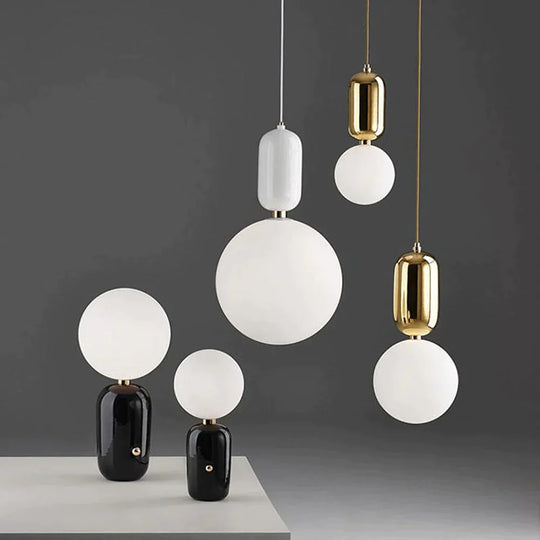Nordic Led Pendant Lights Frosted Glass Industrial Handin Lamp Modern Bedroom Hanglamp Living Room