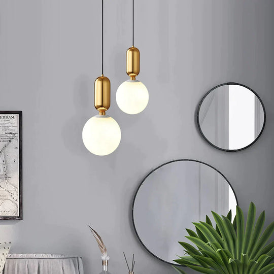 Nordic Led Pendant Lights Frosted Glass Industrial Handin Lamp Modern Bedroom Hanglamp Living Room