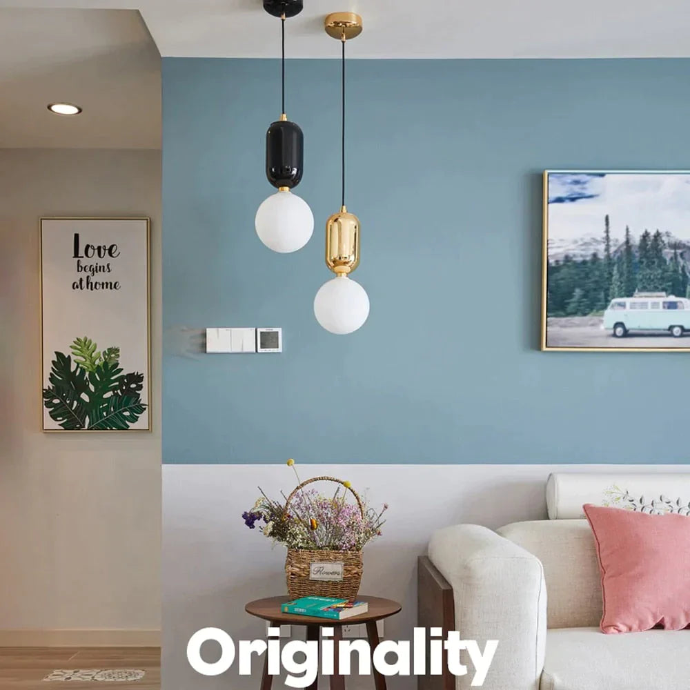 Nordic Led Pendant Lights Frosted Glass Industrial Handin Lamp Modern Bedroom Hanglamp Living Room