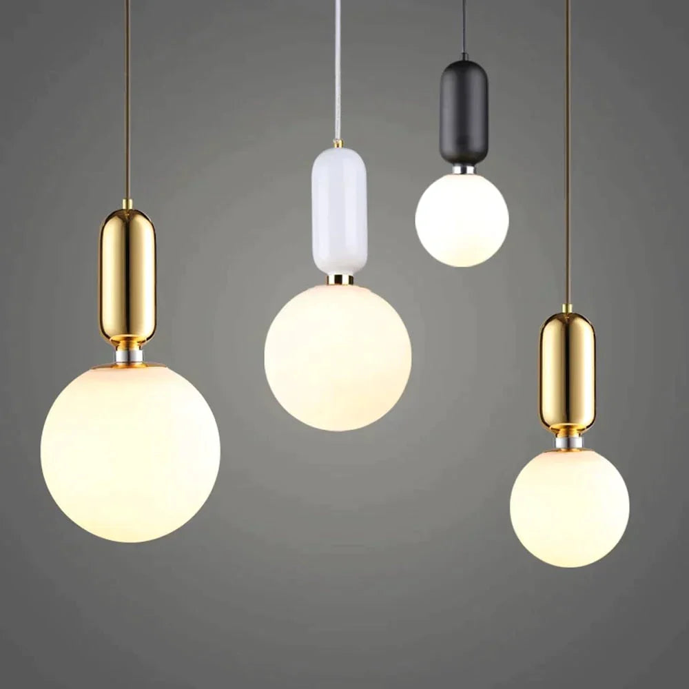 Nordic Led Pendant Lights Frosted Glass Industrial Handin Lamp Modern Bedroom Hanglamp Living Room
