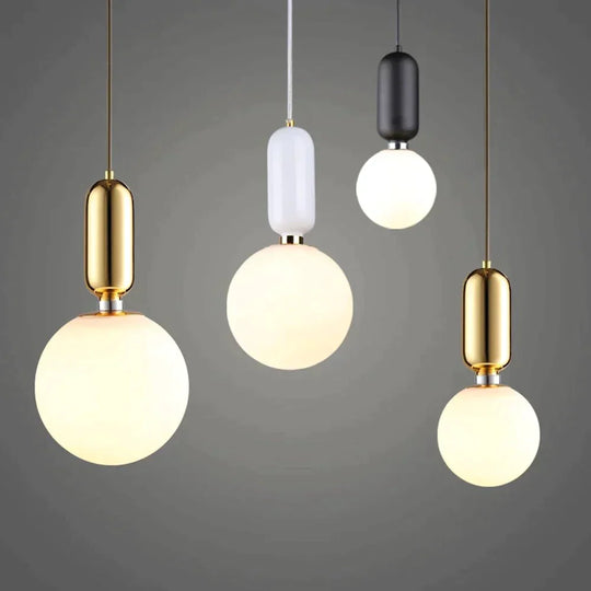 Nordic Led Pendant Lights Frosted Glass Industrial Handin Lamp Modern Bedroom Hanglamp Living Room