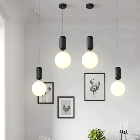 Nordic Led Pendant Lights Frosted Glass Industrial Handin Lamp Modern Bedroom Hanglamp Living Room