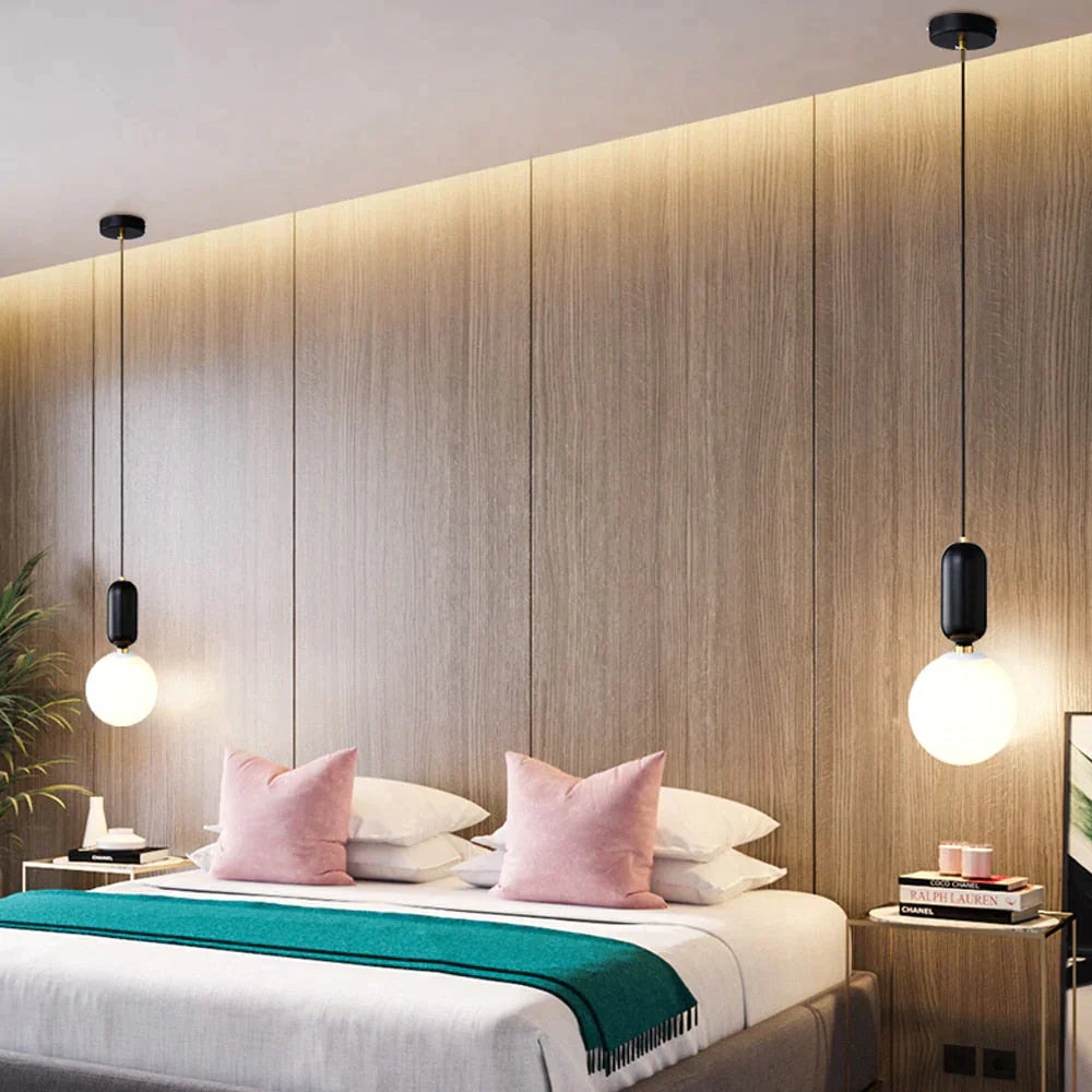 Nordic Led Pendant Lights Frosted Glass Industrial Handin Lamp Modern Bedroom Hanglamp Living Room