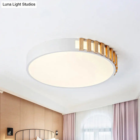Nordic Led White Flushmount Ceiling Lamp - 16’/19.5’ Metal Ring Mount For Living Room