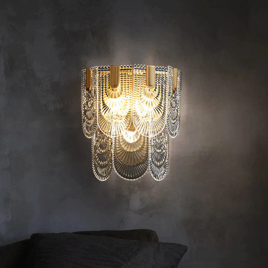 Applique murale en cuivre de chevet de chambre à coucher créative de luxe Nordic Light