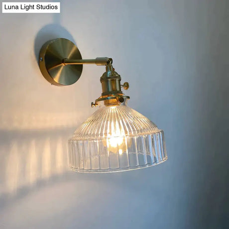 Nordic Literature And Art Fresh Bedroom Glass Brass Copper Wall Lamp Copper Wall Lamps