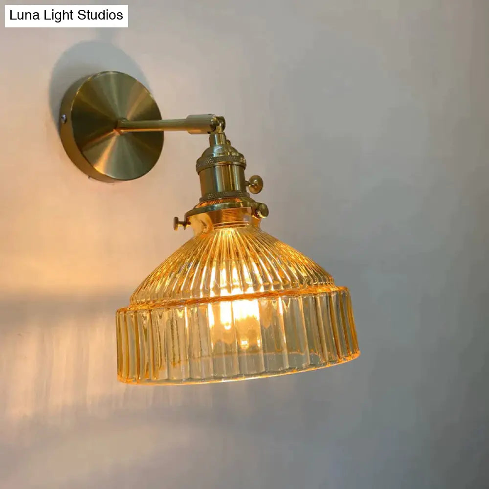 Nordic Literature And Art Fresh Bedroom Glass Brass Copper Wall Lamp Copper Wall Lamps