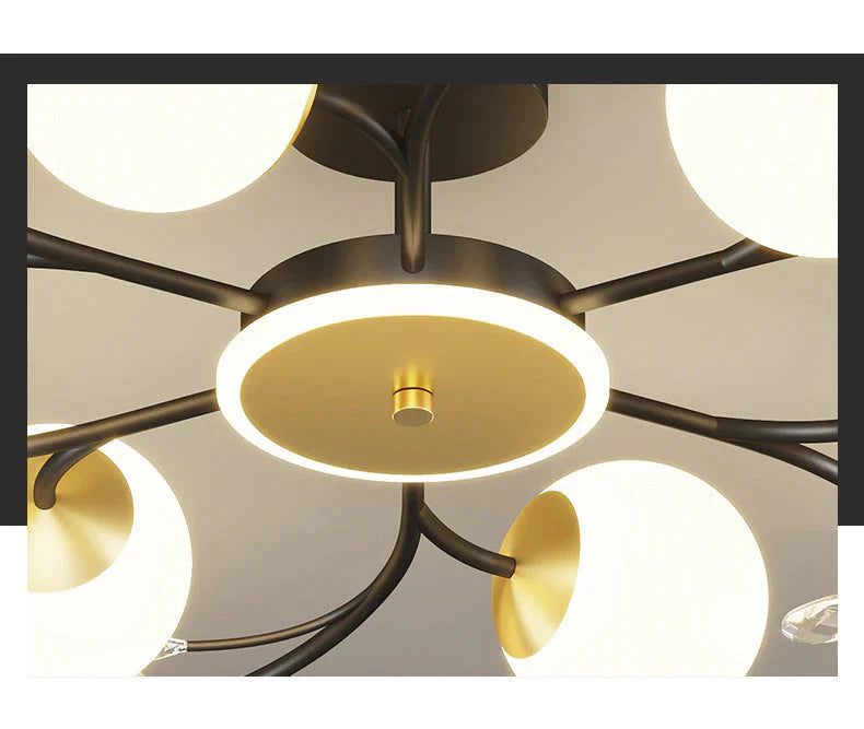 Lampe de salon nordique Plafonnier de luxe à atmosphère moderne simple
