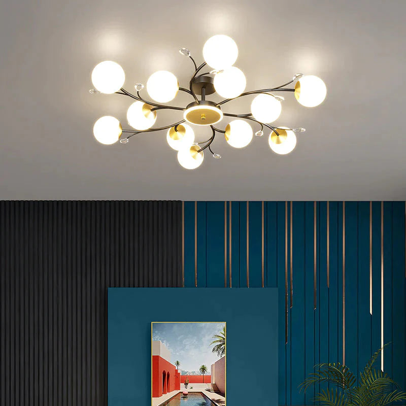Lampe de salon nordique Plafonnier de luxe à atmosphère moderne simple