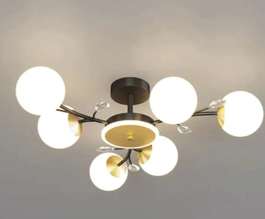Lampe de salon nordique Plafonnier de luxe à atmosphère moderne simple