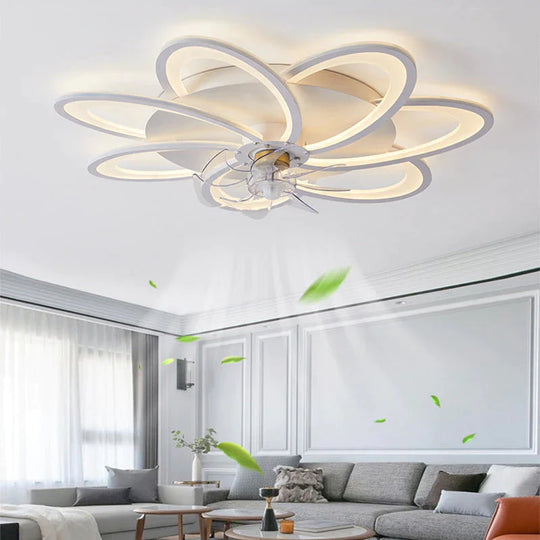 Le salon nordique a mené la lumière créative de ventilateur de plafond de moulin à vent intelligent