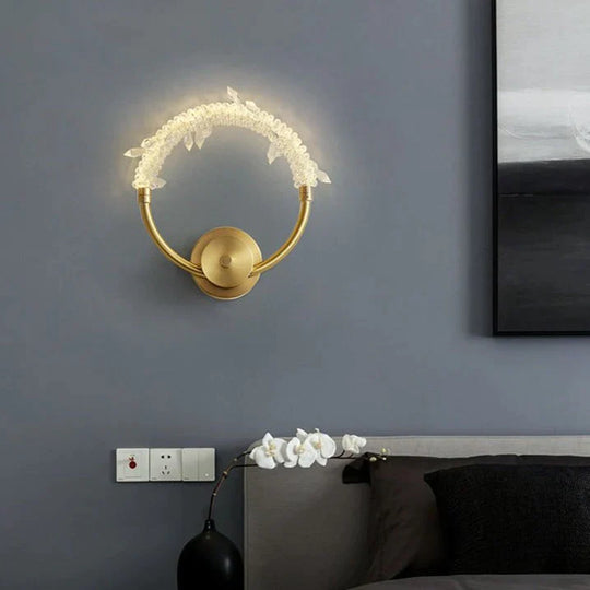 Nordic Luxury Wall Lamp Crystal Copper Lamps