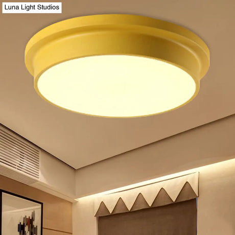 Nordic Macaron Colored Flushmount Ceiling Light For Child Bedroom