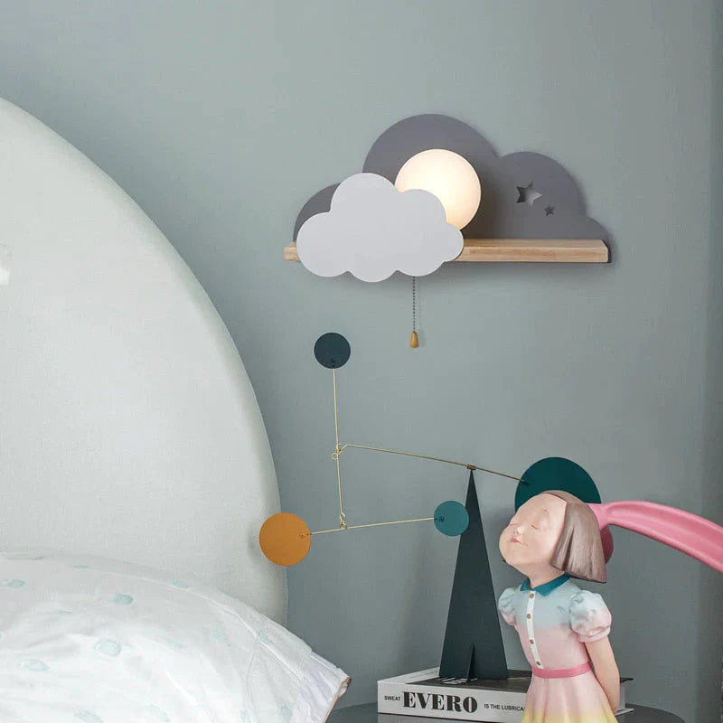 Lampes murales en verre Nordic Macaron LED Cloud pour chambre d'enfants