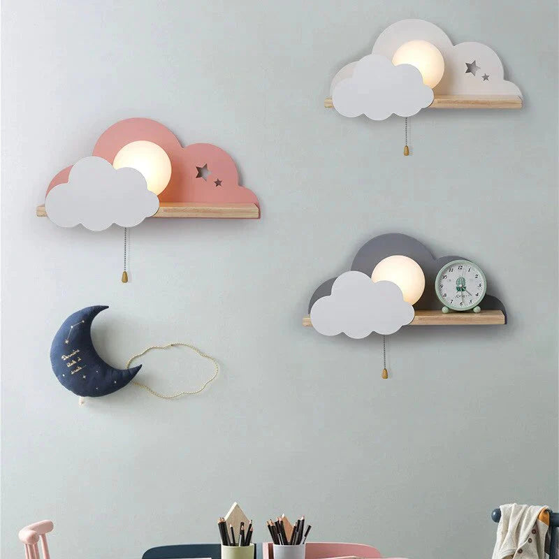 Lampes murales en verre Nordic Macaron LED Cloud pour chambre d'enfants