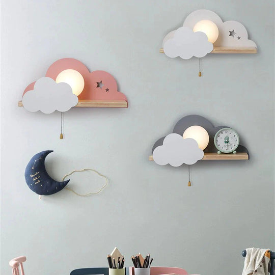 Lampes murales en verre Nordic Macaron LED Cloud pour chambre d'enfants