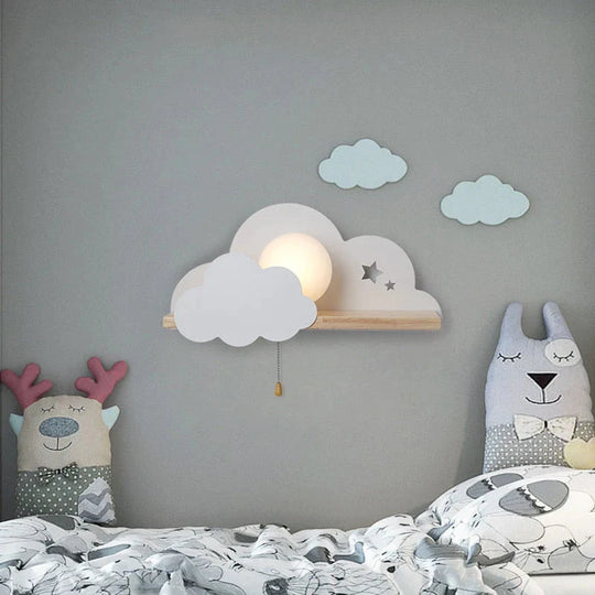 Lampes murales en verre Nordic Macaron LED Cloud pour chambre d'enfants