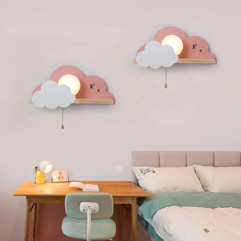 Lampes murales en verre Nordic Macaron LED Cloud pour chambre d'enfants