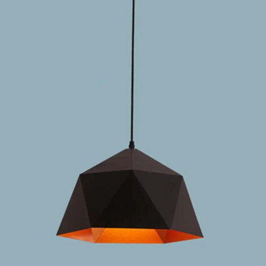 Nordic Macarons Style 1-Light Diamond Pendant Lamp - Modern Metal Dining Room Hanging Lighting