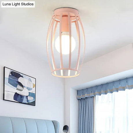 Nordic Metal Ceiling Mount Lamp | Oval Flush Light 1 Corridor Lighting -