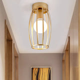 Nordic Metal Ceiling Mount Lamp | Oval Flush Light 1 Corridor Lighting -