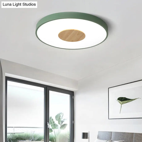 Nordic Metal Flush Mount Ceiling Light - 12’/16’/19.5’ Diameter Integrated Led Fixture For