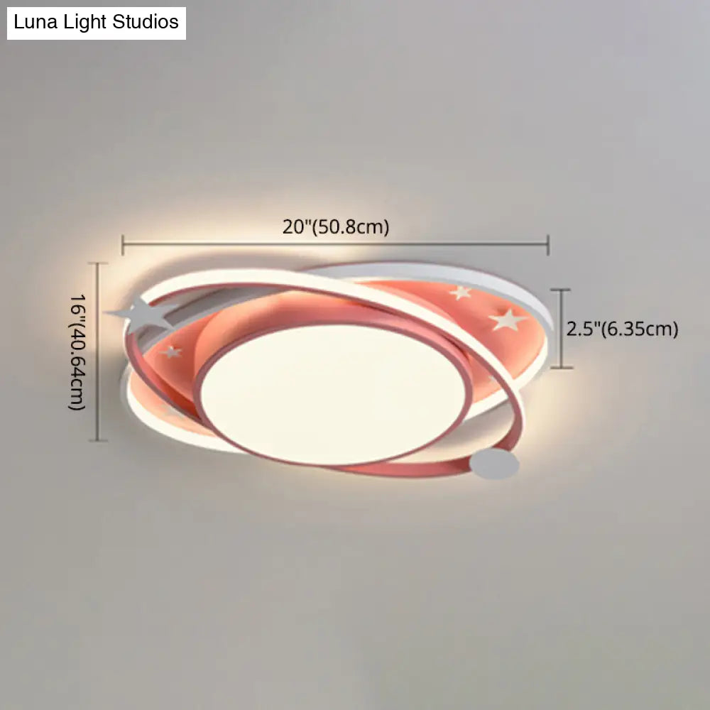 Nordic Metal Flush Mount Spotlight With White Acrylic Shade For Kids Bedroom