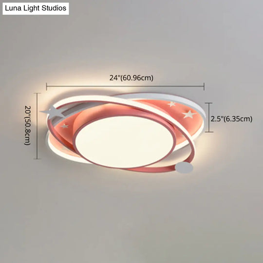 Nordic Metal Flush Mount Spotlight With White Acrylic Shade For Kids Bedroom