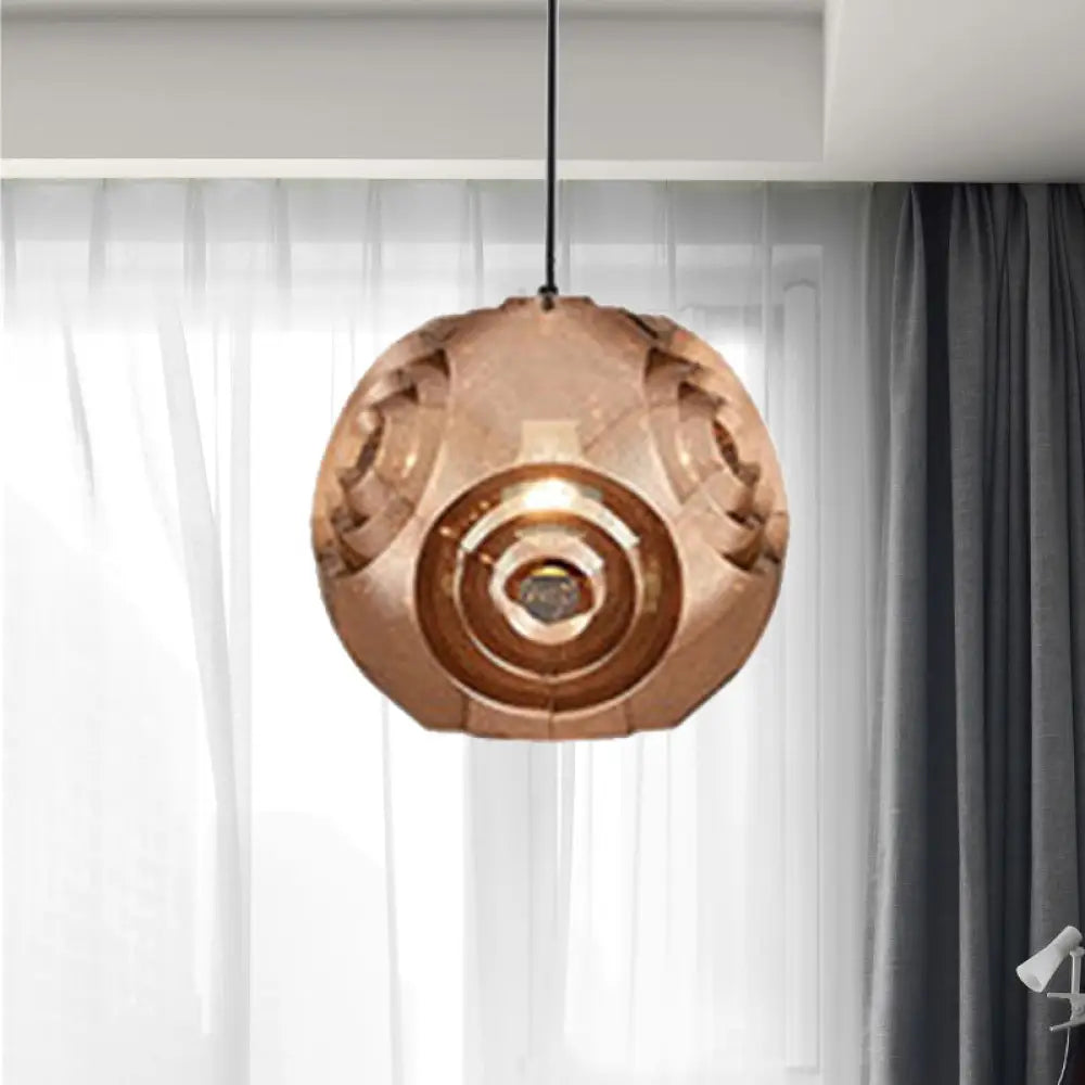 Nordic Metal Globe Pendant Ceiling Light 1 Chrome/Gold/Rose Gold Finish 11/12.5/15W