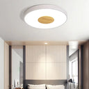 Nordic Metal Led Ceiling Light - Circular Flush Mount With Acrylic Diffuser 12’/16’/19.5’