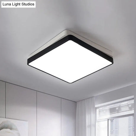Nordic Metal Led Ceiling Light For Bedroom - Flush Mount Warm/White Square/Rectangular Shape